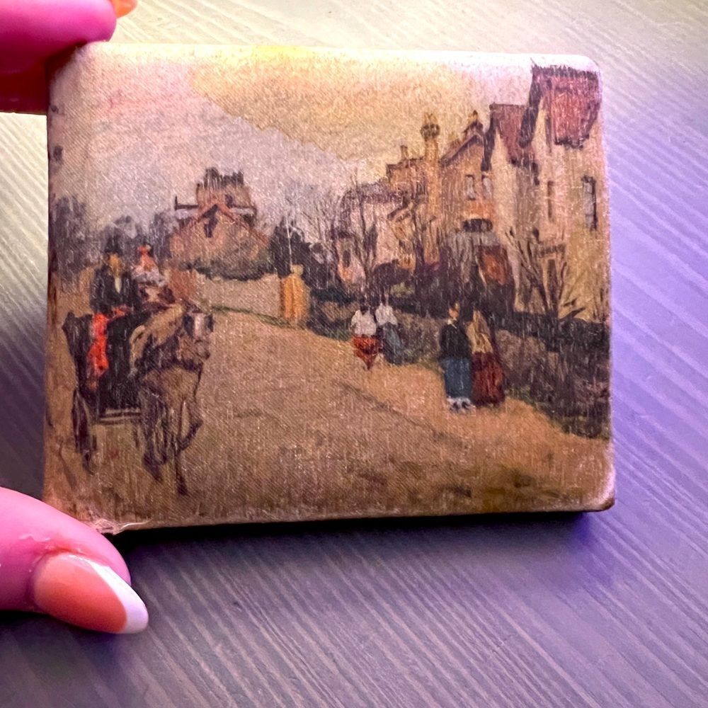 Reallly cool vintage wallet silk front made in Italy